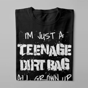 Teenage Dirt bag Piercing Blue Men's Graphic T-shirt - black - folded long