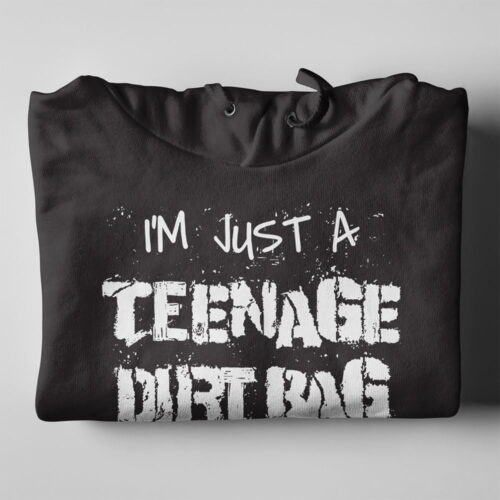 Teenage Dirt Bag Piercing Blue Unisex Graphic Hoodie - black - folded