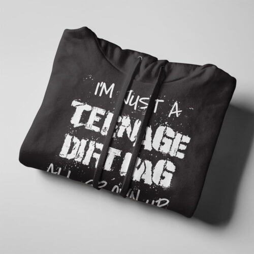 Teenage Dirt Bag Piercing Blue Unisex Graphic Hoodie - black - folded strings