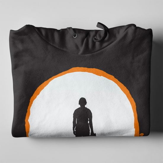 Arrival Movie Piercing Blue Unisex Graphic Hoodie - black - folded