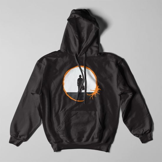 Arrival Movie Piercing Blue Unisex Graphic Hoodie - black