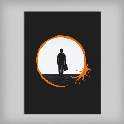 Arrival Movie Piercing Blue Men's Graphic Poster Wall Art - no border - straight