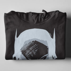 Batman Cowl Piercing Blue Unisex Graphic Hoodie - black - folded