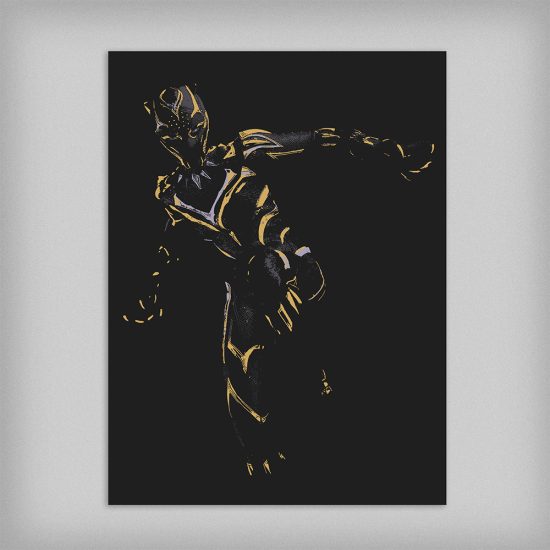 Shuri Black Panther Fan Art Piercing Blue Graphic Design Poster Wall Art - no border - straight