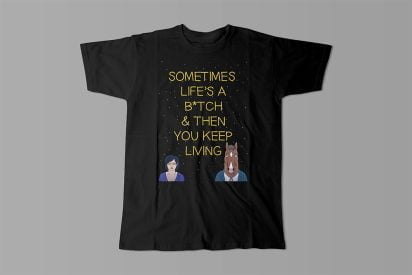 Bojack Horseman Ending Piercing Blue Men's Graphic T-shirt - black