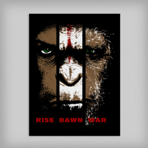 Planet of the Apes Trilogy Fan Art Piercing Blue Graphic Design Poster Wall Art - no border - straight