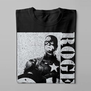 Marvel Captain Rogers Piercing Blue Men's Graphic T-shirt - black - folded long