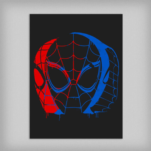 Spider-Verse Trio Marvel Fan Art Piercing Blue Graphic Design Poster Wall Art - no border - straight