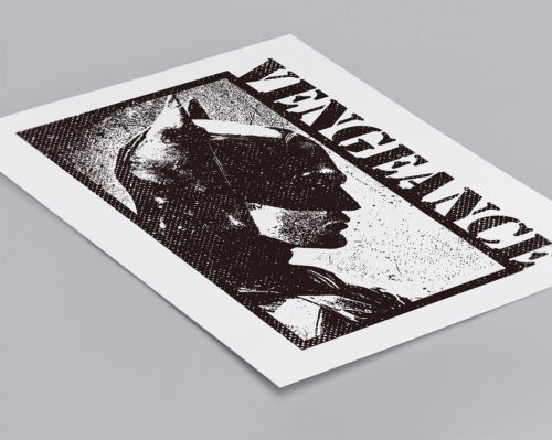 Batman Vengeance Light Piercing Blue Graphic Poster Wall Art - no border - angled