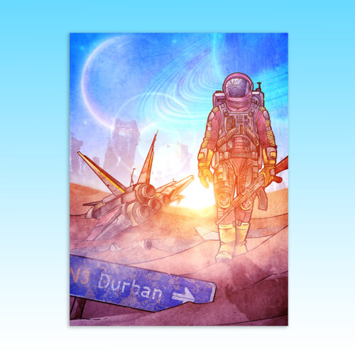 Lostronaut Space Luke Molver Graphic Design Poster Wall Art - no border - straight