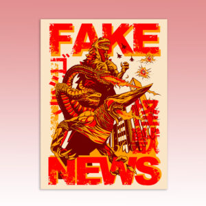 Fake News Luke Molver Fusion Graphic Design Poster Wall Art - no border - straight