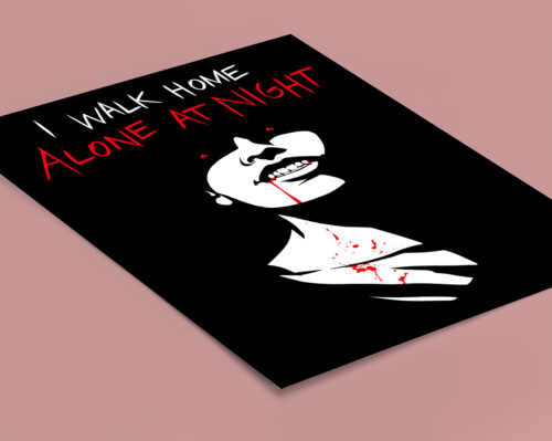 I Walk Home Alone At Night Luke Molver Graphic Design Poster Wall Art - no border - angled