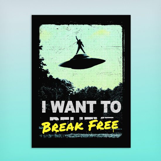 I Want To Break Free Gamma-Ray Graphic Design Poster Wall Art - no border - straight