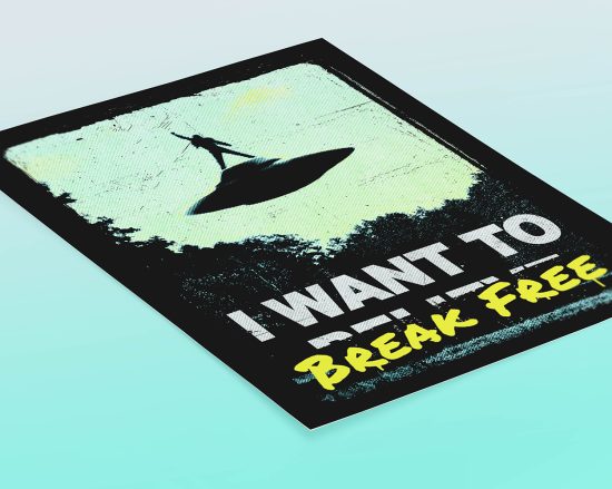 I Want To Break Free Gamma-Ray Graphic Design Poster Wall Art - no border - angled