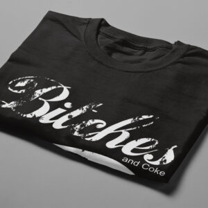 Bitches And Coke Coca-Cola Parody Luke Molver Men's T-shirt - black - folded angled