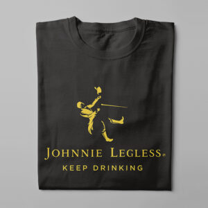 Johnnie Legless Drinking Parody Laugh it Off Men's T-shirt - black - folded straight