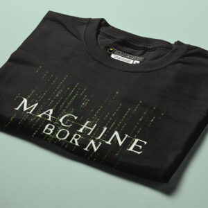 Machine Born The Matrix Movie Parody Tshirt Terrorist Men's T-shirt - black - folded angled