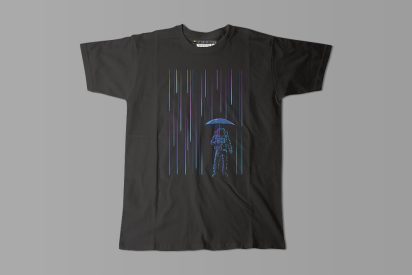 Meteor Starfall Gamma-Ray Graphic Design Men's Tee - black