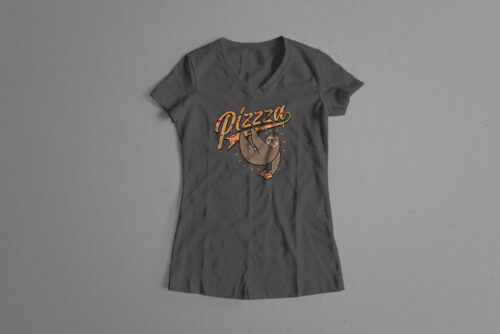 Pizzza Sloth Ladies' Tshirt Terrorist Tee - charcoal