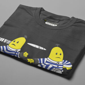 Bananas in Pyjamas Parody Men's Tshirt Terrorist Tee - charcoal - folded angled