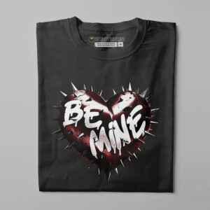 Be Mine Spikey Goth Heart Tshirt Terrorist Fusion Men's Tee - black - folded straight