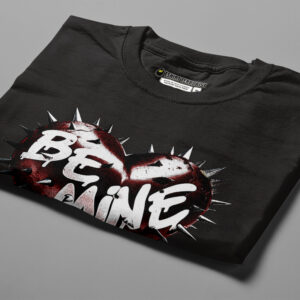 Be Mine Spikey Goth Heart Tshirt Terrorist Fusion Men's Tee - black - folded angled