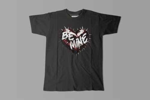 Be Mine Spikey Goth Heart Tshirt Terrorist Fusion Men's Tee - black