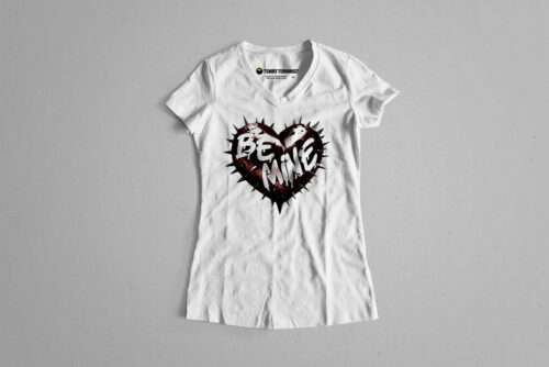 Be Mine Spikey Goth Heart Tshirt Terrorist Fusion Ladies' Tee - white