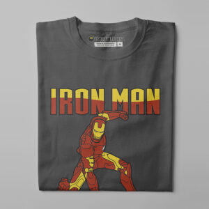 Iron Man Marvel Superhero Parody Men's Tshirt Terrorist Tee - charcoal - folded straight