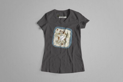 Cat Litterbox Snow Angels Tshirt Terrorist Fusion Ladies' Tee - charcoal