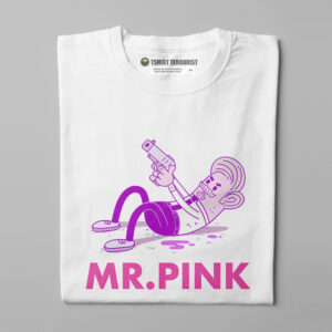 Mr. Pink Reservoir Dogs Parody Happy Chicken Fitness Cult Men's Tee - white - folded straight