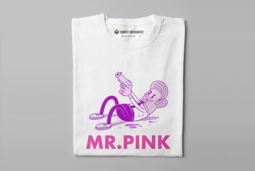 Mr. Pink Reservoir Dogs Parody Happy Chicken Fitness Cult Men's Tee - white - folded straight