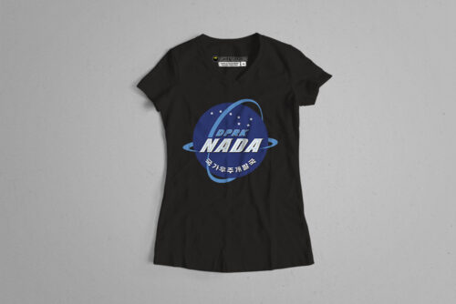 NADA DPRK North Korea Space Agency Kim Jong-un Parody Ladies' Tshirt Terrorist Tee - black