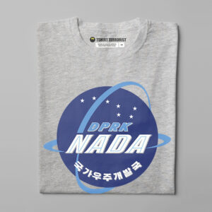 NADA DPRK North Korea Space Agency Kim Jong-un Parody Men's Tshirt Terrorist Tee - grey melange - folded straight