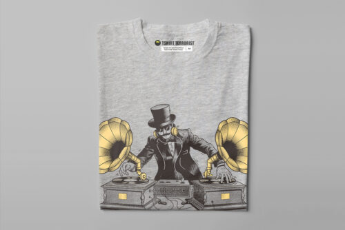 Drop The Beats Music DJ Vintage Gamma-Ray Graphic Men's Tee - grey melange - folded straight