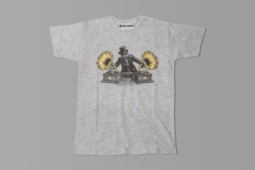 Drop The Beats Music DJ Vintage Gamma-Ray Graphic Men's Tee - grey melange