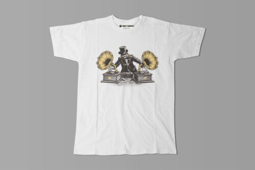 Drop The Beats Music DJ Vintage Gamma-Ray Graphic Men's Tee - white