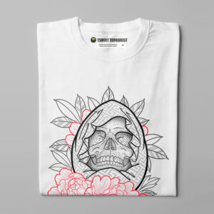 Durant Skull Munky Design Graphic Men's Tee - white - folded straight