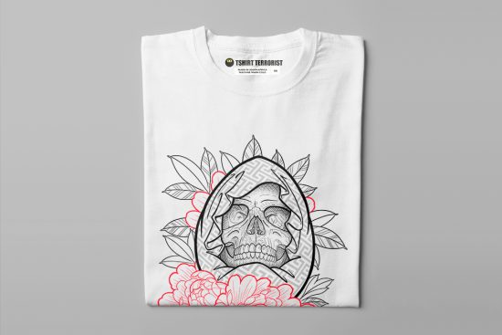 Durant Skull Munky Design Graphic Men's Tee - white - folded straight