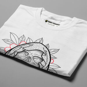 Durant Skull Munky Design Graphic Men's Tee - white - folded angled