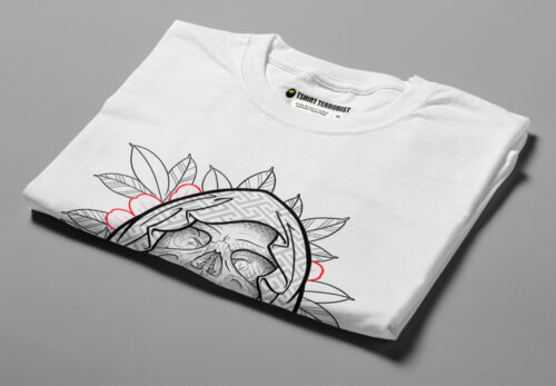 Durant Skull Munky Design Graphic Men's Tee - white - folded angled