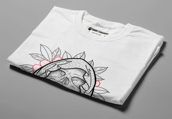 Durant Skull Munky Design Graphic Men's Tee - white - folded angled