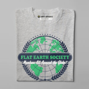 Flat Earth Society Gamma-Ray Funny Men's Tee - grey melange - folded straight