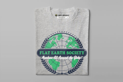 Flat Earth Society Gamma-Ray Funny Men's Tee - grey melange - folded straight