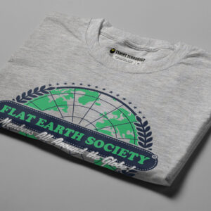 Flat Earth Society Gamma-Ray Funny Men's Tee - grey melange - folded angled