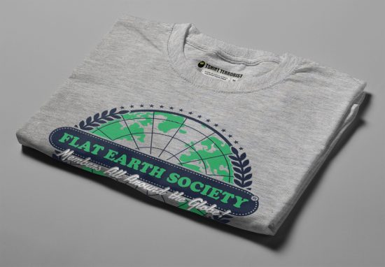 Flat Earth Society Gamma-Ray Funny Men's Tee - grey melange - folded angled