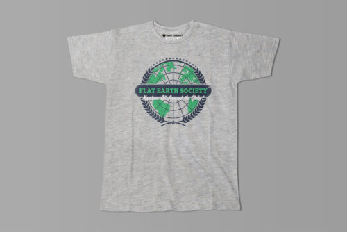 Flat Earth Society Gamma-Ray Funny Men's Tee - grey melange