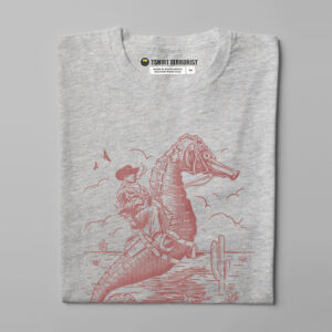 Horsing Around Funny Seahorse Animal Gamma-Ray Animal Men's Tee - grey melange - folded straight