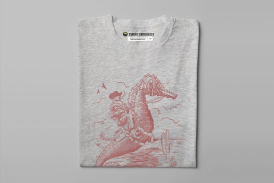 Horsing Around Funny Seahorse Animal Gamma-Ray Animal Men's Tee - grey melange - folded straight