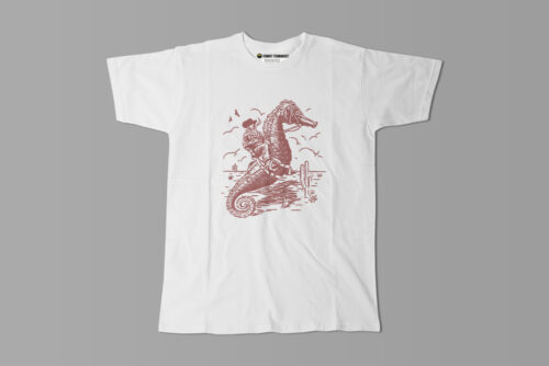 Horsing Around Funny Seahorse Animal Gamma-Ray Animal Men's Tee - white